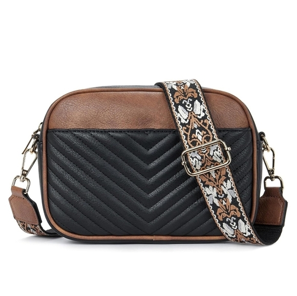 Faux Leather Crossbody Bag for Women Small Shoulder Purse with Adjustable Strap - Picture 1 of 5